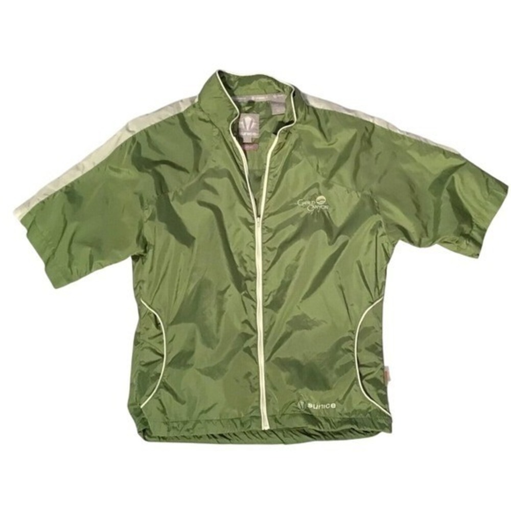 Sunice Womens Green Short Sleeve Full Zip Windbreaker Golf Jacket Small 3673